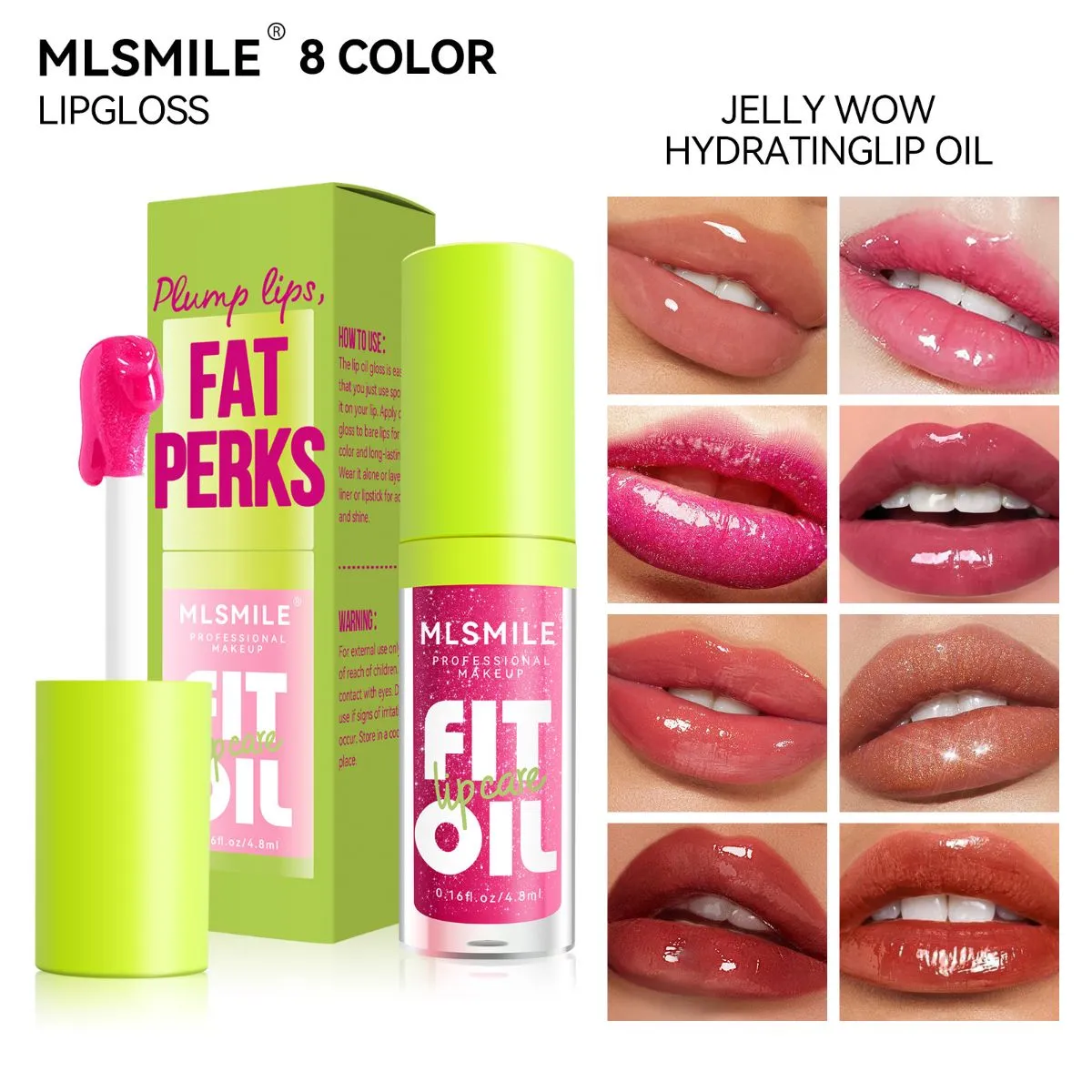 Plumping Lip Oil Gloss – High-Shine Mirror Finish, Hydrating Non-Sticky Lip Gloss, Moisturizing Clear Lip Oil for Fuller-Looking Lips